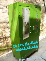 Tủ tôn treo quần áo cho gia đinh màu xanh - phiên bản A